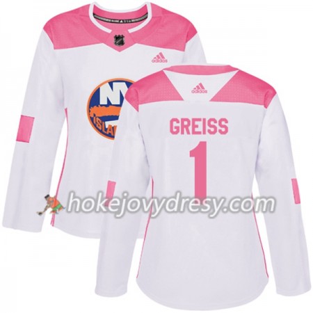 Dámské Hokejový Dres New York Islanders Thomas Greiss 1 Bílá 2017-2018 Adidas Růžová Fashion Authentic